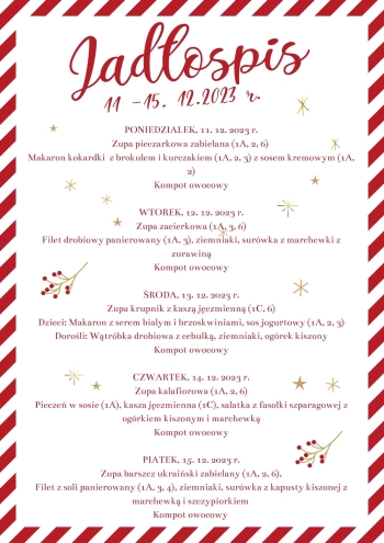 Red White Calligraphy Bold Christmas Menu