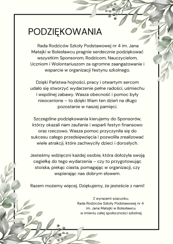 podziekowania