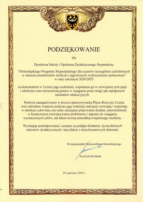 PODZIĘKOWANIE