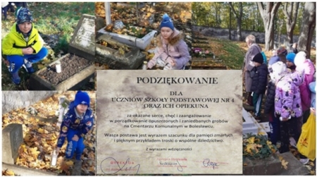 PODZIĘKOWANIE ZA PORZĄDKOWANIE GROBÓW