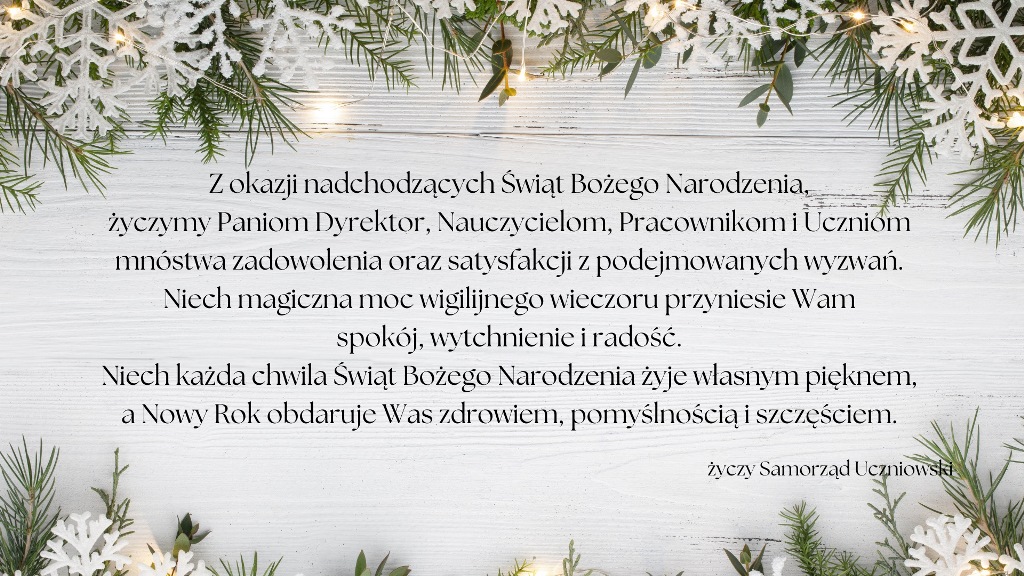 ŻYCZENIA SAMORZĄDU UCZNIOWSKIEGO